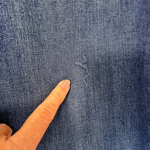 LC Lauren Conrad Super High Rise Flare Jeans Size 12S Denim Blue Dark Wash - Picture 5 of 11